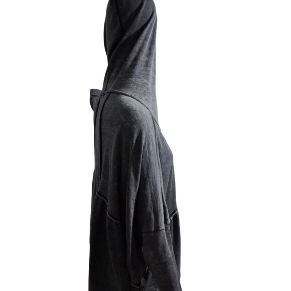 Free People Grungecore Womens size L Oversized Distressed Hooded Slouchy Jacket - Picture 5 of 9